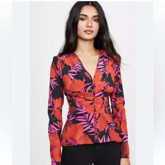 NWOT Veronica Beard Pevero Silk Top 6 - Picture 3 of 8